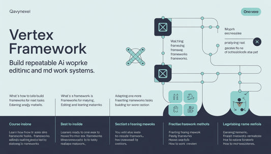Diagram of Vertex Framework with text and icons on a blue background