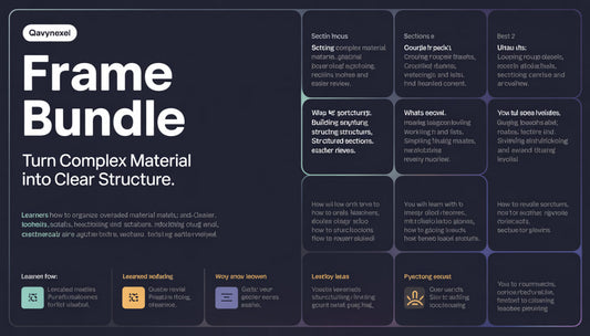 Davynovel Frame Bundle product page with text and icons on a dark background