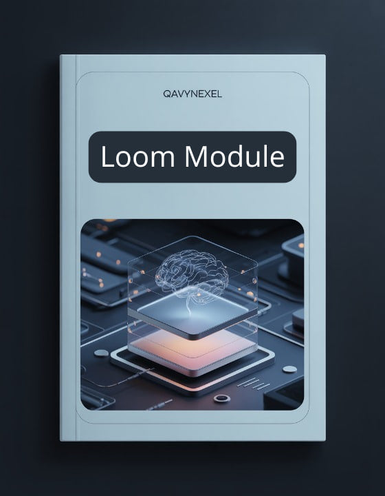 GAVYNEXEL Loom Module book cover with brain and circuit design on a dark background